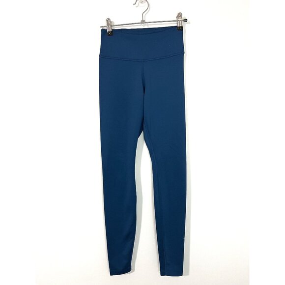 Nike Blue Gold Checkmark High Rise Full Leggings Workout Active Size XS - Picture 1 of 9